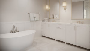 Bristol Wellesley: Transitional Bathroom (rendering)