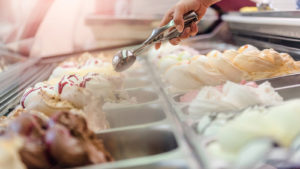 Ice cream being scooped