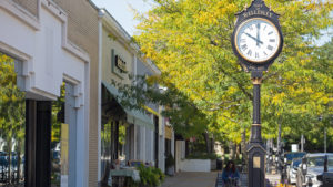 Clock in the square